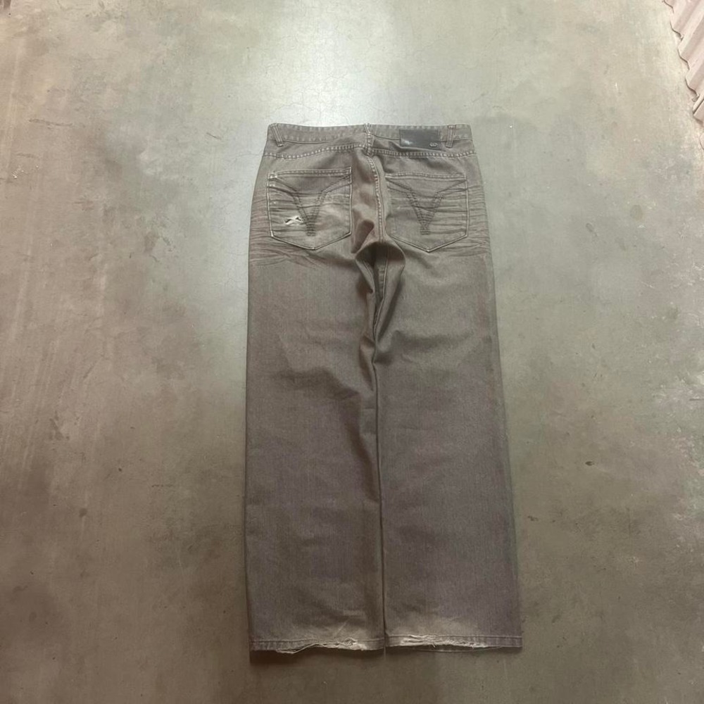 Y2K ecko unlimited mens baggy fit grey faded jeans skater hiphop‎ embroidered 34